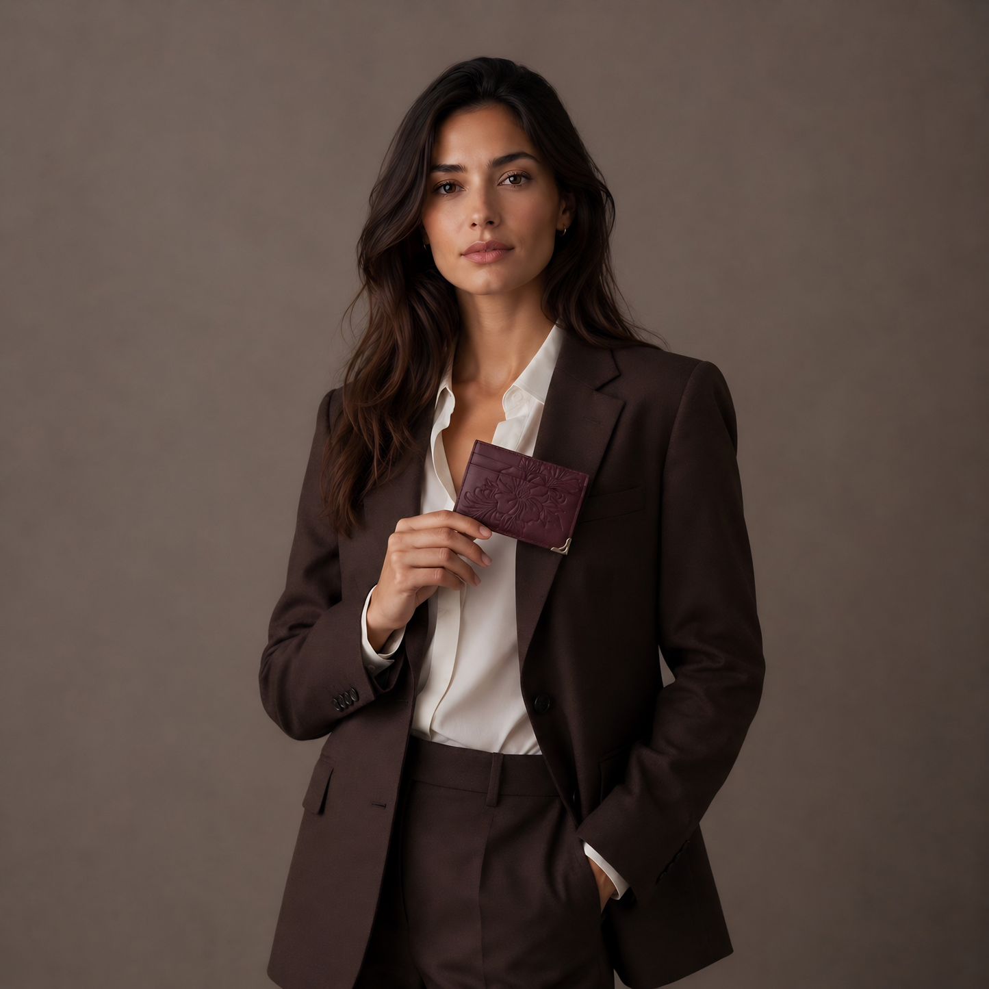 Fleur Bordeaux Cardholder