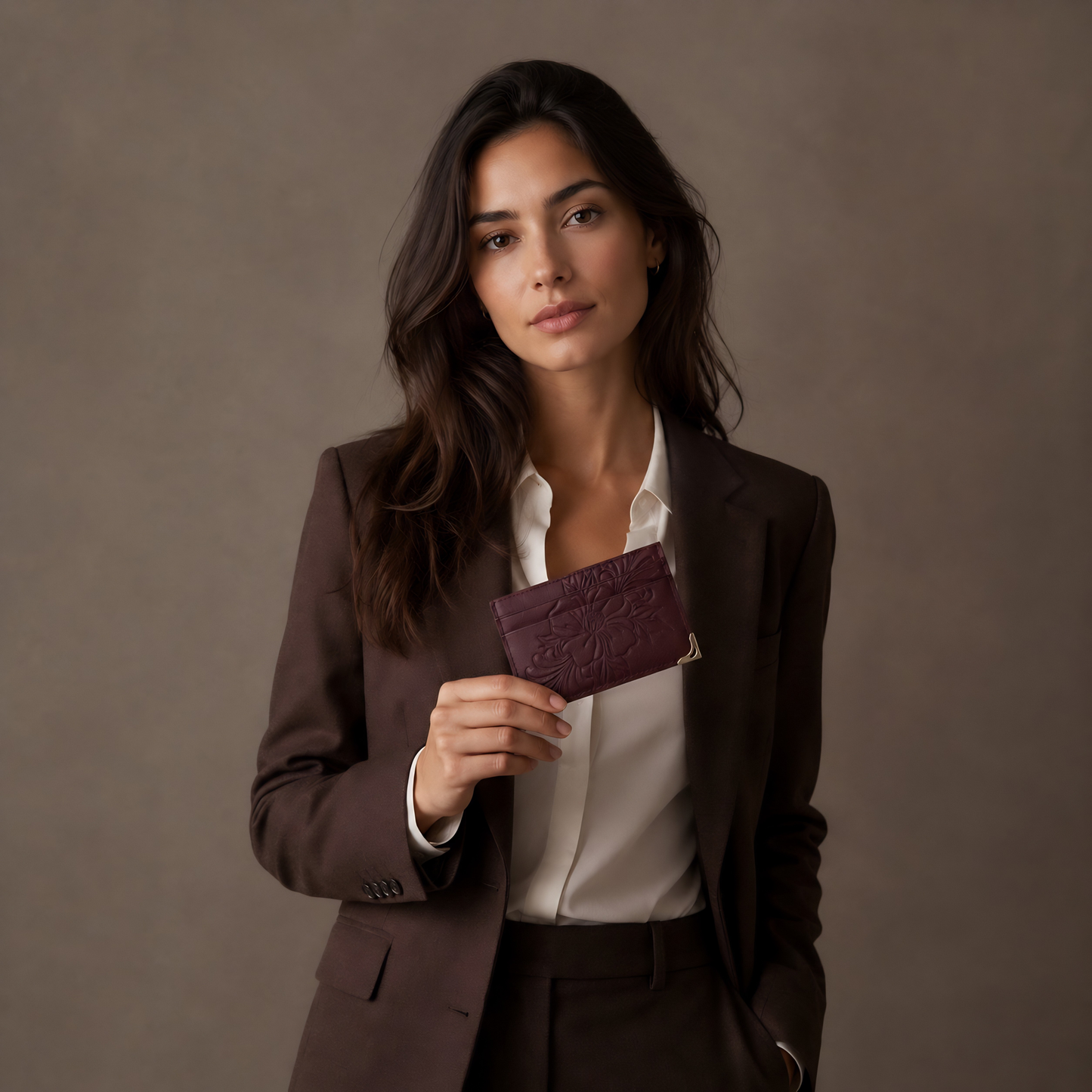 Fleur Bordeaux Cardholder