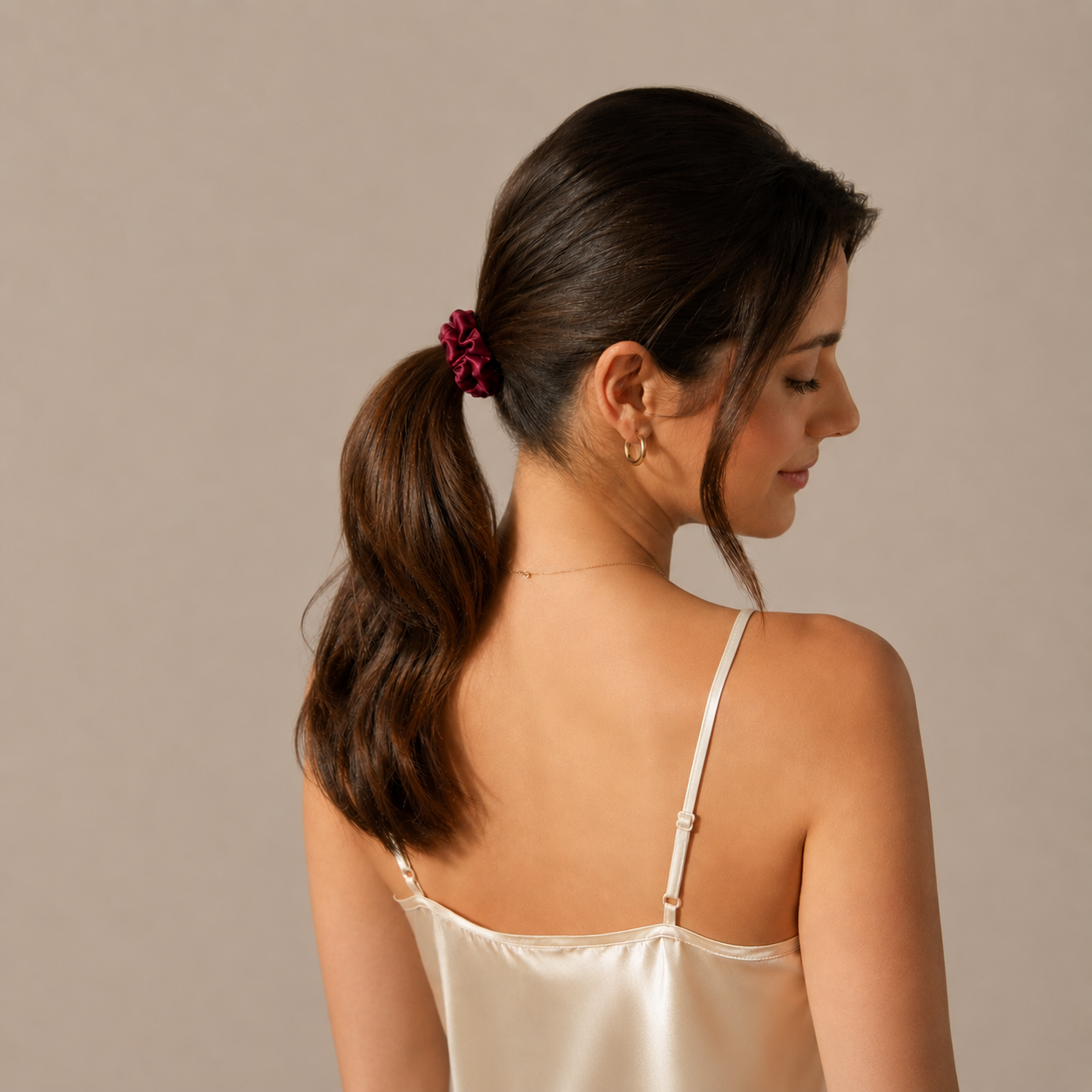 Bordeaux Silk Hairtie