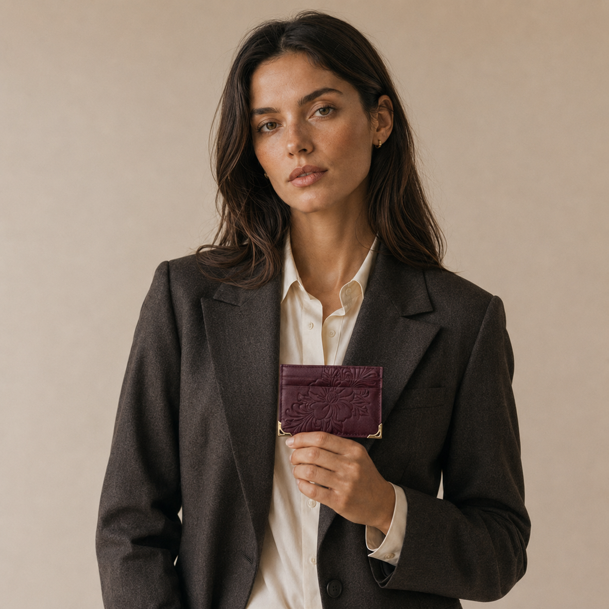 Fleur Bordeaux Cardholder