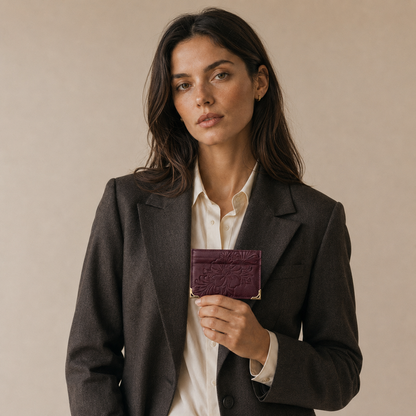 Fleur Bordeaux Cardholder