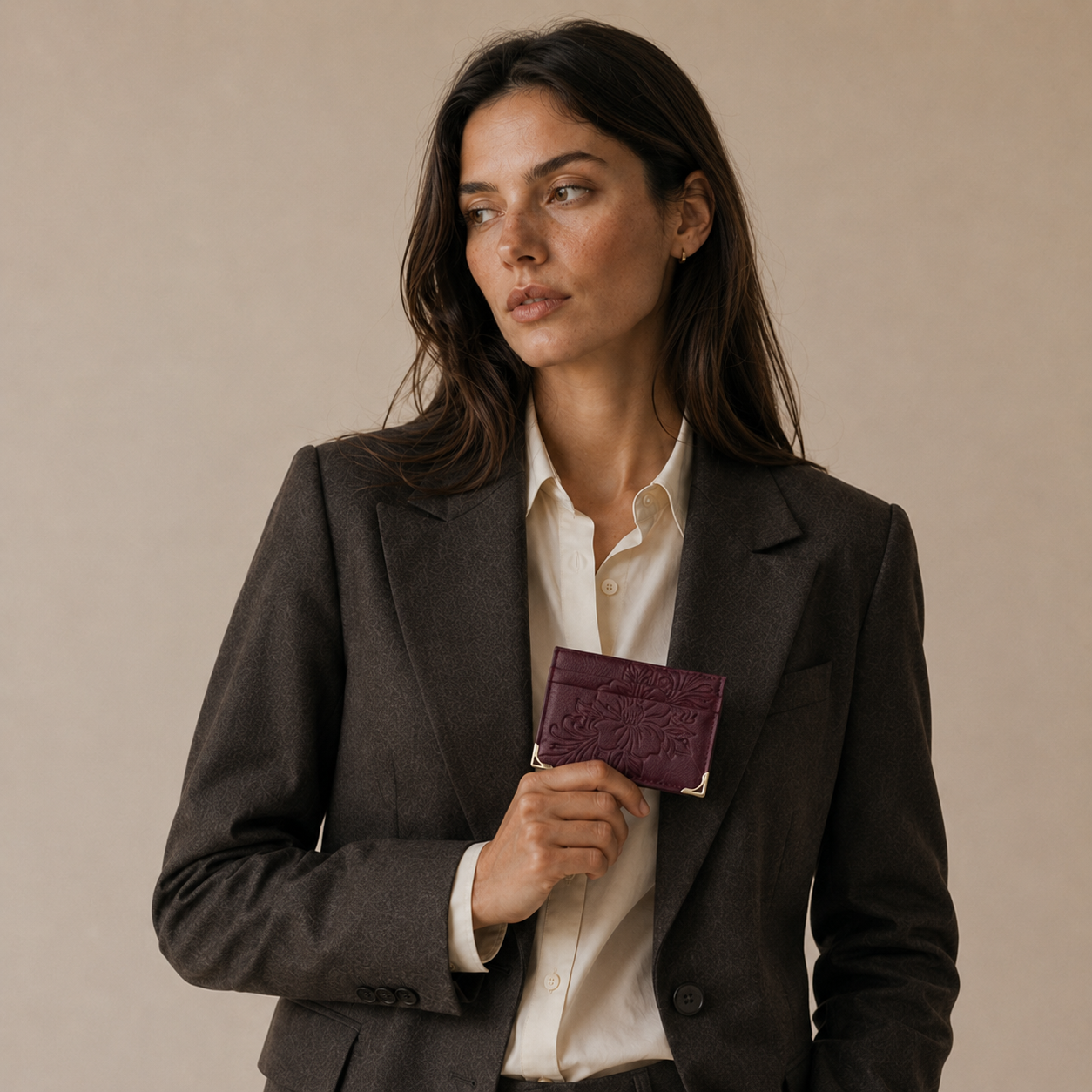 Fleur Bordeaux Cardholder