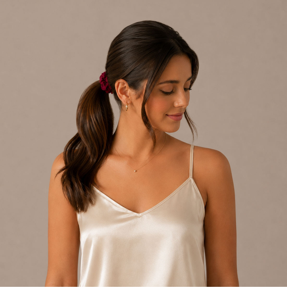 Bordeaux Silk Hairtie